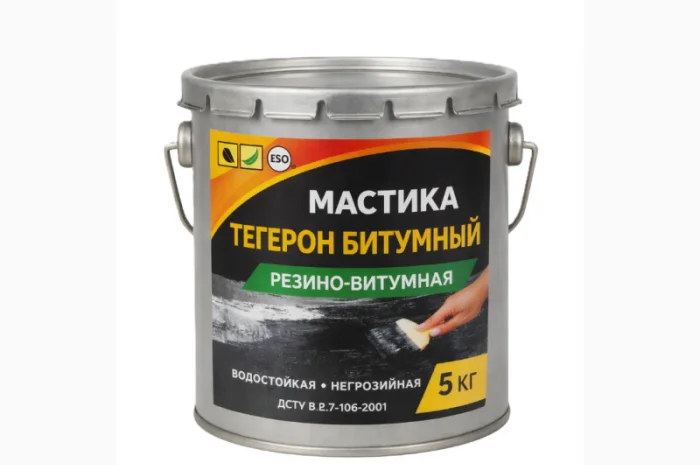 Бітумна мастика ТЕГЕРОН ЕКОБІТ 5 кг для гідроізоляції- фото № 1