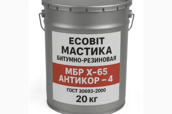 Мастика МБР Х 65 Ecobit Антикор-4 - антикоррозионная 20 кг- фото № 1