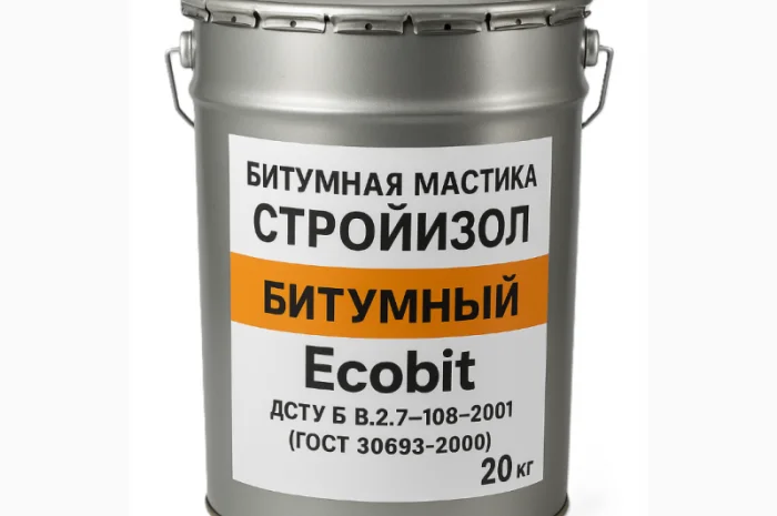 Битумная мастика СтройИзол Ecobit 20 кг для гидроизоляции- фото № 1
