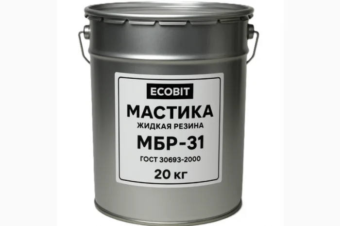 Мастика жидкая резина МБР-31 Ecobit для кровли, 20 кг- фото № 1