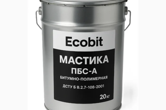 Полімерно-бітумна мастика ПБС-А Ecobit 20 кг для ремонту покрівлі- фото № 1