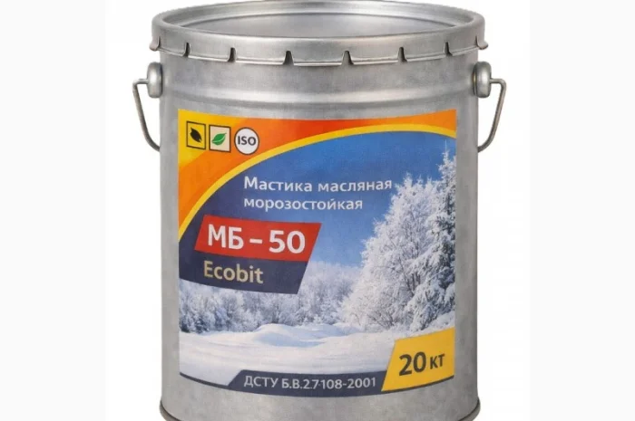 Мастика масляна морозостійка МБ-50 Ecobit 20 кг для гідроізоляції- фото № 1