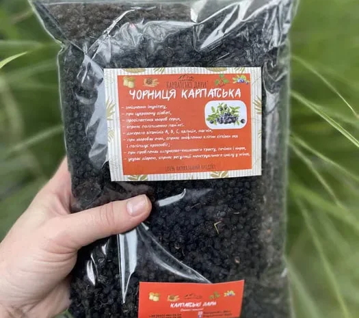 Сушена чорниця (черника сушеная) з Карпат- фото № 1