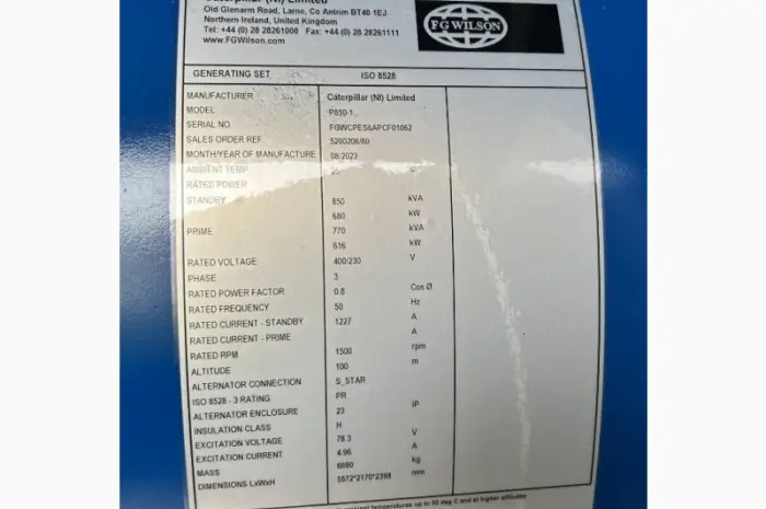 FG Wilson P850-1 - Perkins - 850 kVA 2025 год- фото № 3
