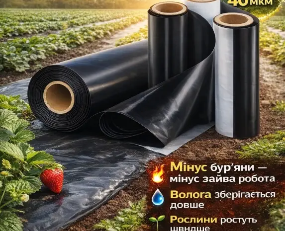 Мульчувальна плівка 30/40 мкм - БЕЗ бур’янів і зайвих витрат | Vatan Plastik- фото № 1