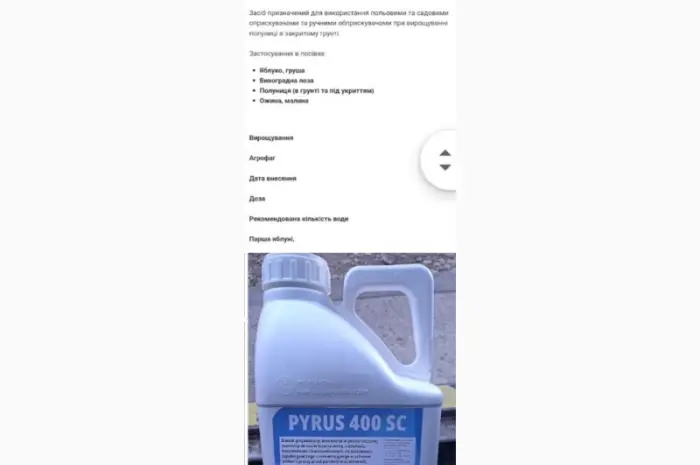 Пірус (Pyrus 400 SC) - фунгіцид для яблунь та винограду від хвороб- фото № 2