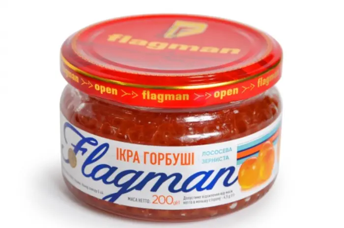 Икра красная лососевая горбуша стекло ТМ «Флагман»- фото № 1