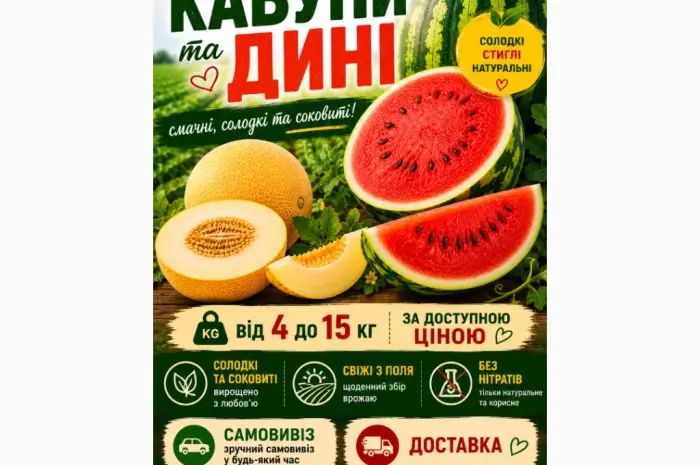 Продаж кавунів та динь. Оптом з поля- фото № 1