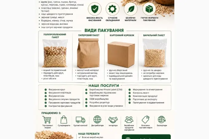 Послуги фасування круп- фото № 1