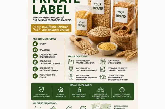Private Label (ВТМ) | Контрактне виробництво круп- фото № 1