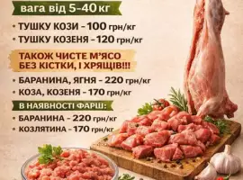 Зображення для оголошення Барани, баранина, ягнятина, козлятина ,тушки
