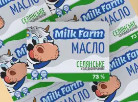 Зображення для оголошення Масло солодковершкове "Селянське" 73% ТМ Milk Farm фасоване 4 кг (20 шт)
