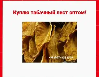 Зображення для оголошення Куплю табачный лист   для сигарет 1 кг ,ОПТОМ ! Дорого! Вся Украина