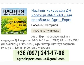 Зображення для оголошення ДН Хортиця (ФАО 240)