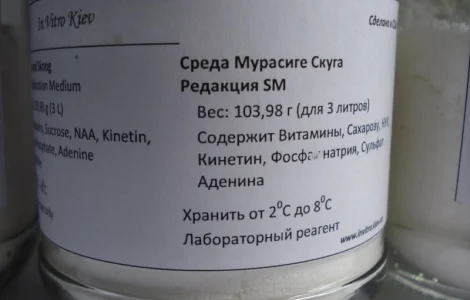 Питательная среда Мурасиге Скуга с сахарозой и регуляторами роста 3 литра