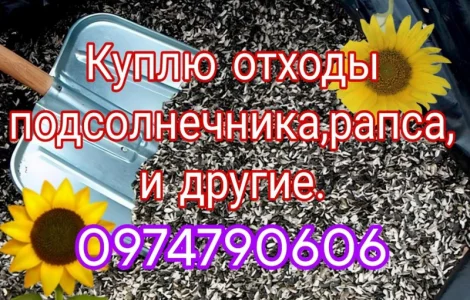 Закупаємо ділові і мертві відходи соняшнику ріпаку сої та інші