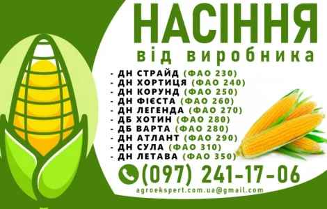 Високоякісне насіння кукурудзи від виробника N1 у Харківській області