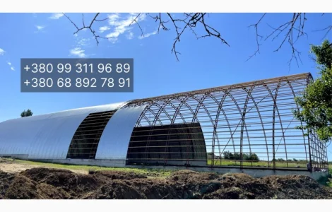 Будівництво Ангарів та Зерносховищ 18х60(1080 м²) під ключ від 2200 грн/м²