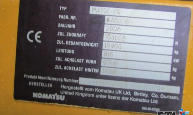 Колесный экскаватор Komatsu PW180-7K - фото № 4