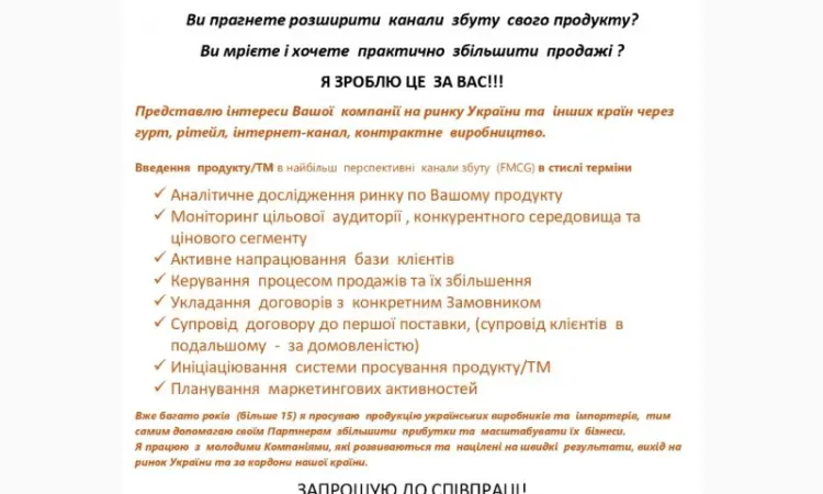 Візьму в проботу проект ПРОСУВАННЯ ТМ НОВИНКА - фото № 4