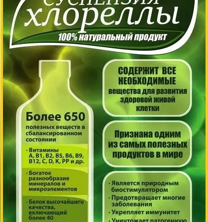 Хлорелла суспензия (Chlorella-Vulgaris) - живой штамм хлореллы - фото № 2