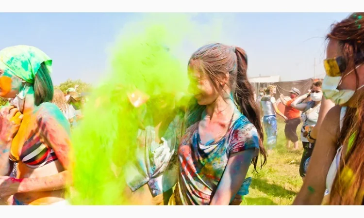 Фарба Холі (Гулал), Жовта, суха порошкова фарба для фествиалів, флешмобів - фото № 3