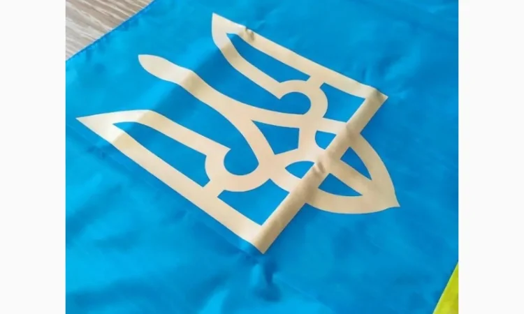 Прапор України, жовто-блакитний з Гербом, розмір: 150х90 см, прапор України - фото № 3