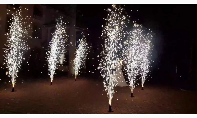 Холодные Фонтаны сценическая вспышка набор 4 штуки сценические Silver высота выстрела 6 м - фото № 5