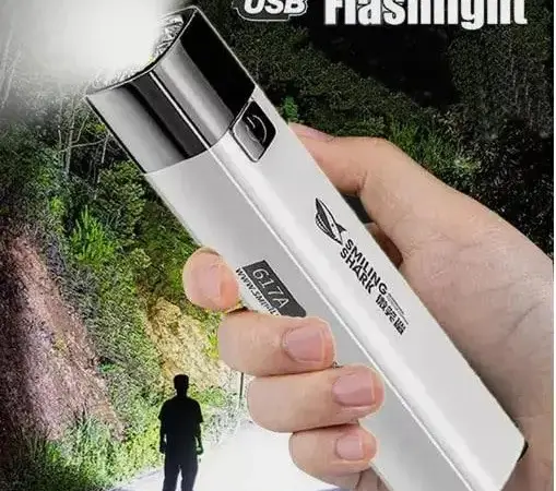 LED Кишеньковий Ліхтарик на акумуляторі Smiling Shark 617 з USB - фото № 3