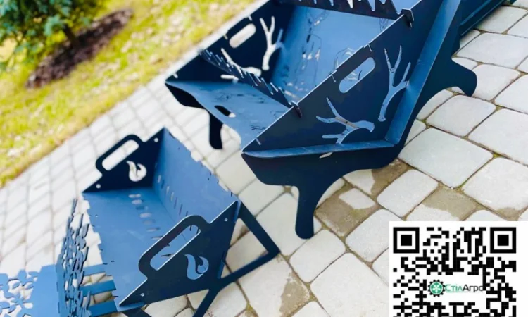 Мангал разборной "Лесные олени" с решёткой из нержавеющей стали - фото № 4