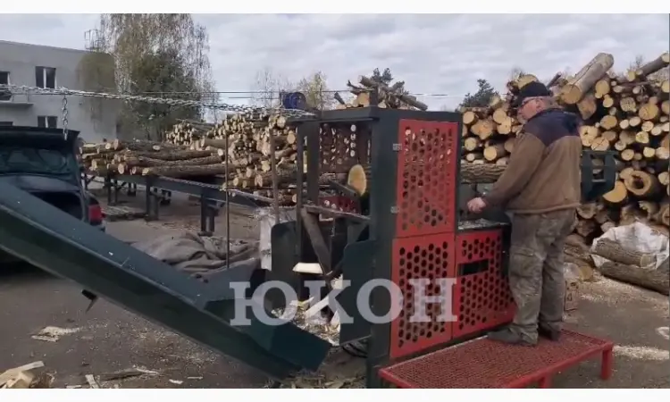 Пилоколун - комплекс для заготовки дров с подающей эстакадой бревен - фото № 1