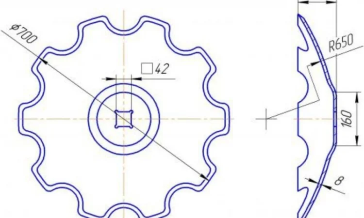 Диск бороны БДТ-4, 2 наружный диаметр 700 мм., купить диск бороны у производителя - фото № 1