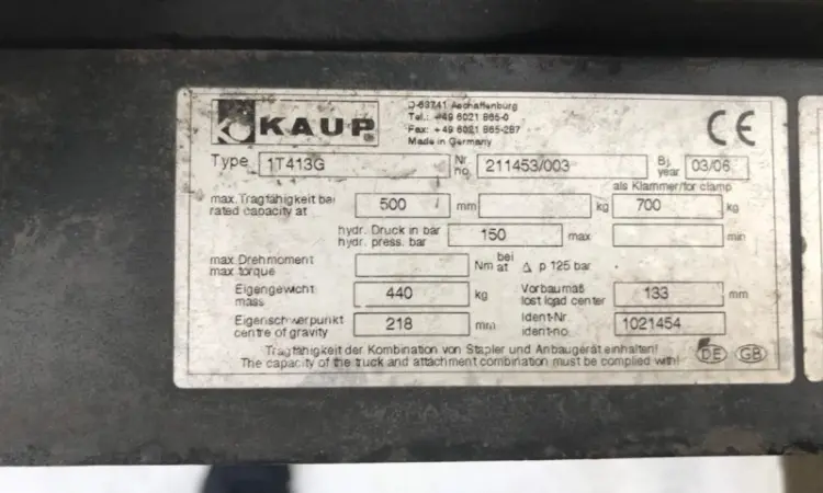 Захват для коробов Kaup 1T413G, для вилочных погрузчиков - фото № 2