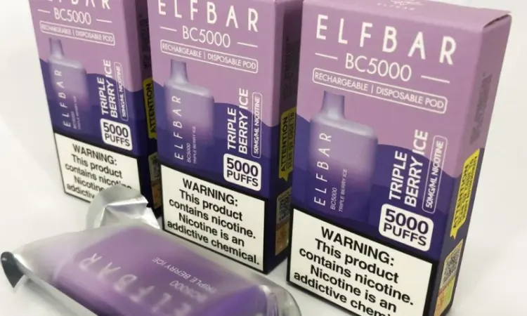 Электронная сигарета Elfbar BC 5000 тяг, 5% • Тройная ягода со льдом • - фото № 2
