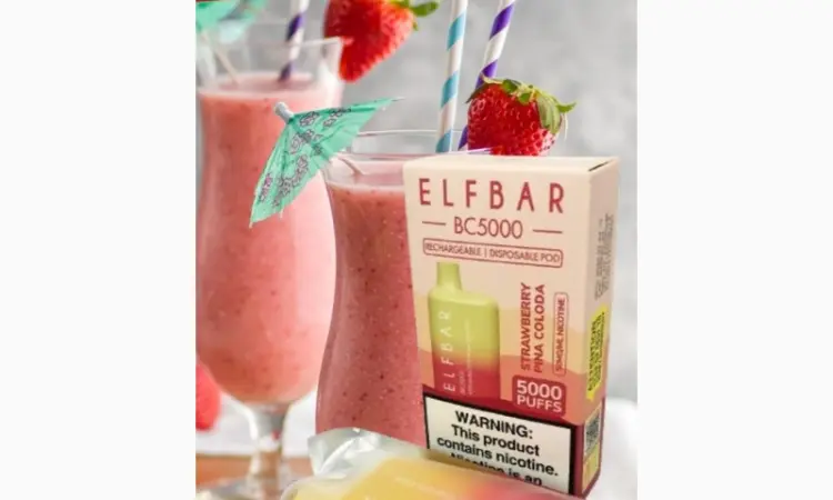 Ел сигарета ELF BAR 5000 тяг Полунична Піна Колада 5% - фото № 1
