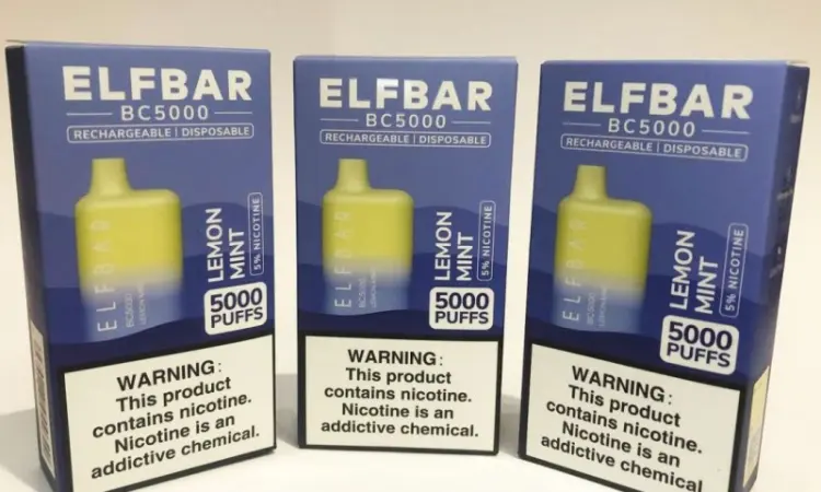 Електрона сигарета ELF BAR BC 5000 тяг (Лимон Мята ) 5% - фото № 6