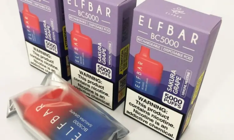 Электронная сигарета Elfbar BC 5% 5000 тяг • Сакура-Виноград • - фото № 4
