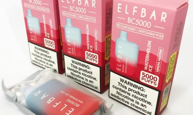 Электронная сигарета ELF BAR BC 5000 тяг, 5% • Арбуз со Льдом • - фото № 2