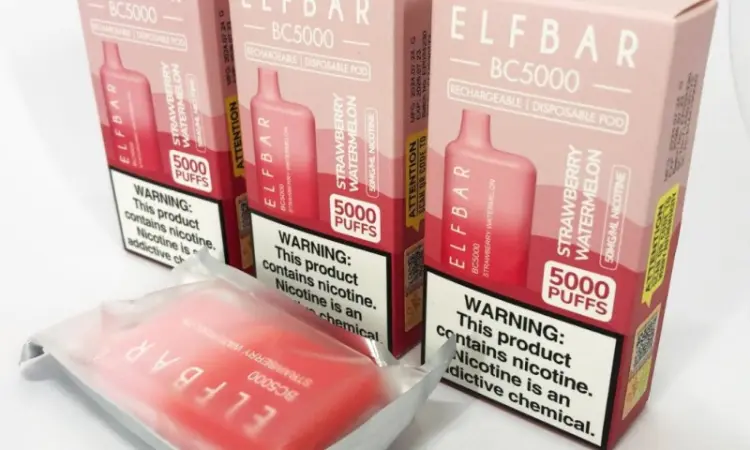 Электронная сигарета ELF BAR BC 5000 тяг (Клубника-Арбуз) 5% - фото № 3