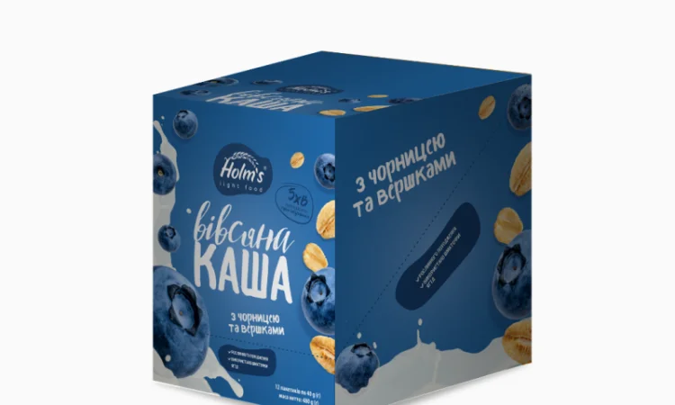 Каша вівсяна з чорницею та вершками 480 г (12 шт.) - фото № 1