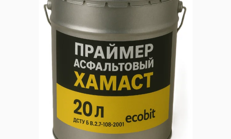Асфальтовый праймер ХАМАСТ ЭКОБИТ 20 л для гидроизоляции - фото № 1