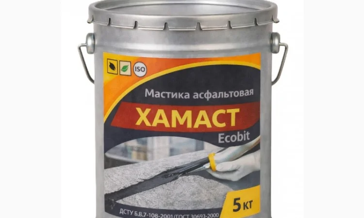Асфальтовая мастика ХАМАСТ ЭКОБИТ 5 кг для гидроизоляции - фото № 1