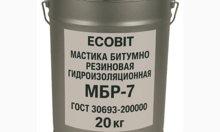 Мастика битумно резинова гідроізоляційна МБР-7 Ecobit ГОСТ 30693-2000 20 кг - фото № 1