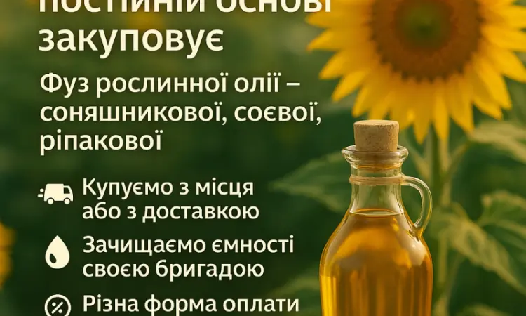 Купимо ФУЗ Рослинної Олії - фото № 1