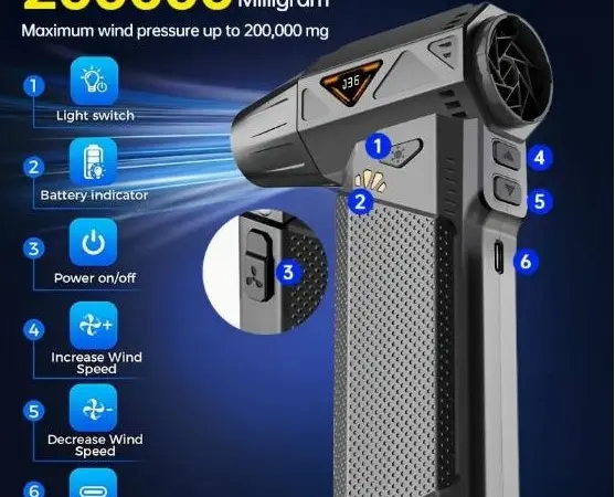 Портативний турбовентилятор 200 000 об/хв із LED-підсвічуванням - фото № 1