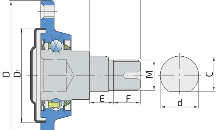 Ступиця ріжучого вузла Agro Point IL30-100/4T-M24x2 FKL - фото № 2