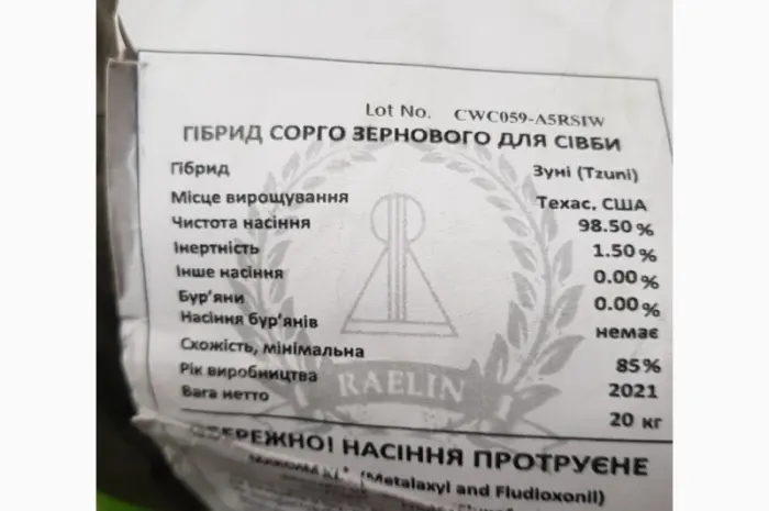 Зернове сорго Зуні- фото № 2