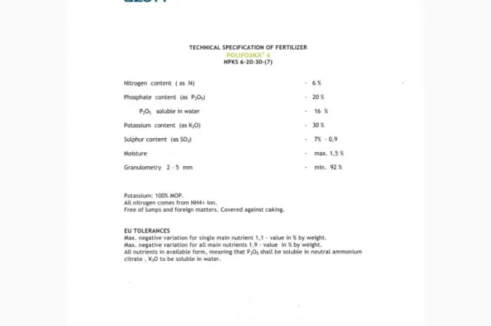 Полифоска 6 NPK (S) 6-20-30- (7)- фото № 3