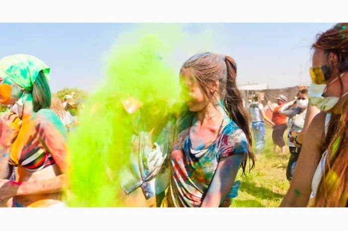 Фарба Холі (Гулал), Жовта, суха порошкова фарба для фествиалів, флешмобів- фото № 3