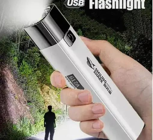 LED Кишеньковий Ліхтарик на акумуляторі Smiling Shark 617 з USB- фото № 3